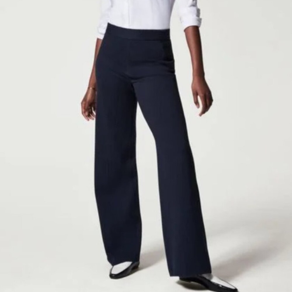 SPANX Wide Leg Pants in Navy